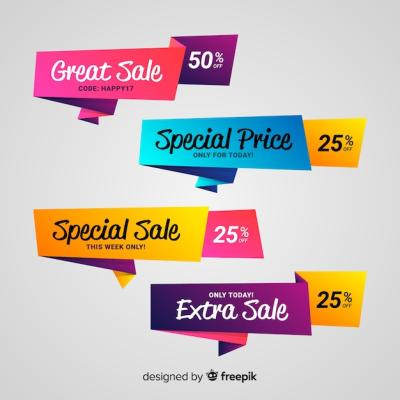 Colorful Origami Sale Banner Pack – Free Download