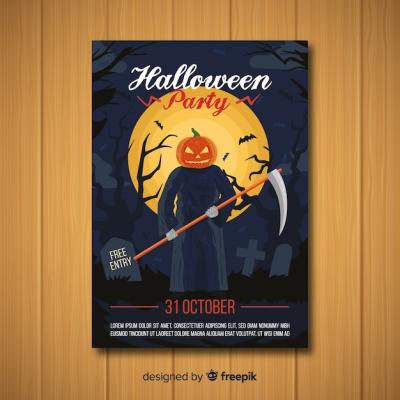 Original Halloween Party Poster Template – Free Download