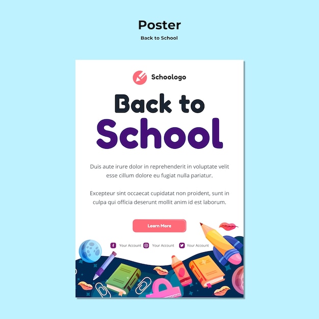 Back to School Poster Template – Free Download