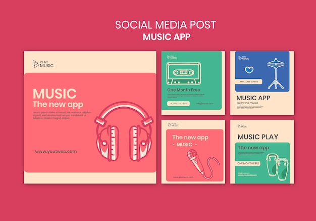 Music App Social Media Post Template – Free Download