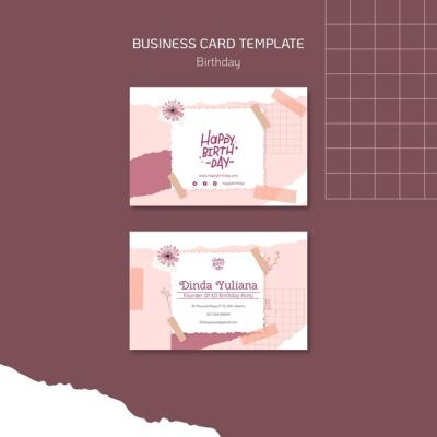 Business Card Template for Birthday Celebrations – Free Download