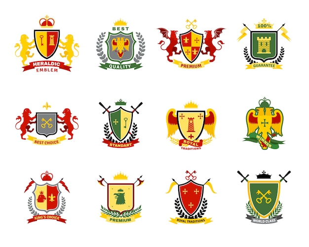 Heraldic Emblems Set – Free Download Free Stock Photos