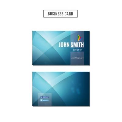 Business Card Design with Blue Wavy Background – Free Download