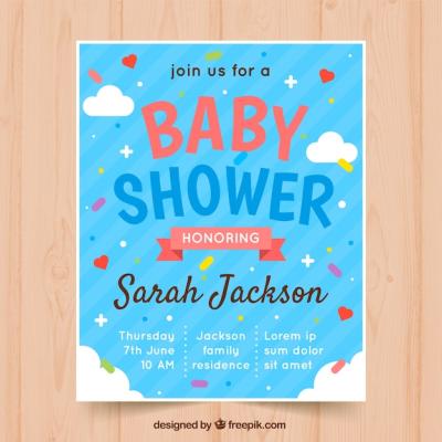 Baby Shower Card Invitation – Free Download, Free Stock Photo