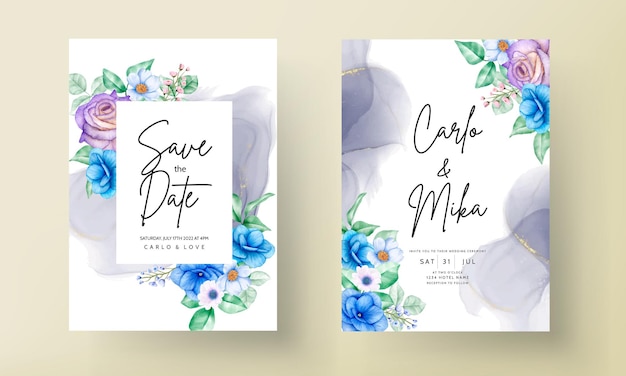 Floral Watercolor Wedding Invitation Card Template – Free to Download