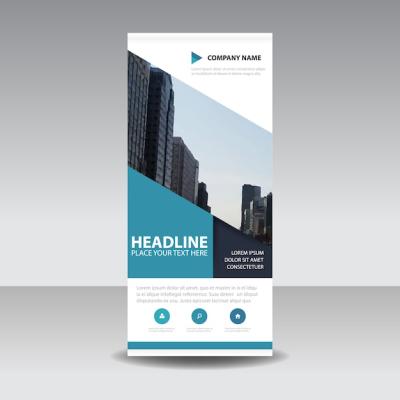 Creative Blue Roll Up Banner Template – Free Download