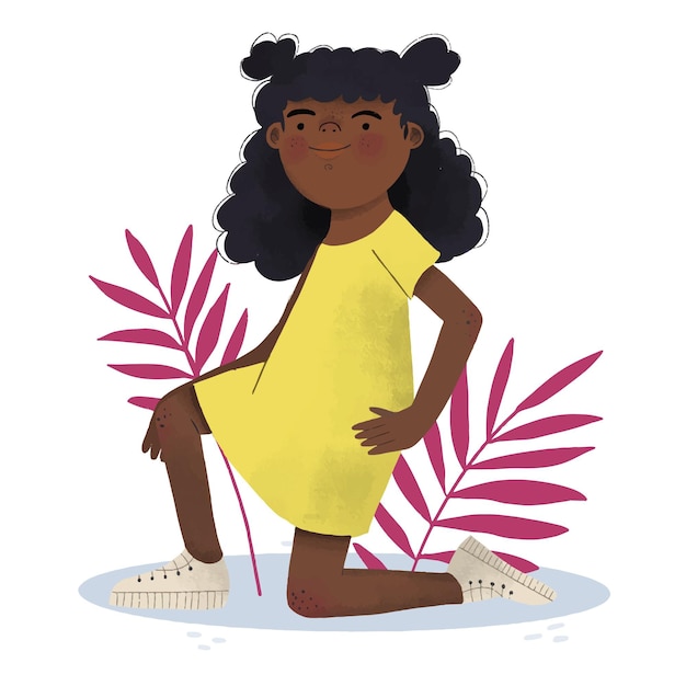 Cartoon Black Girl Illustration – Free Download