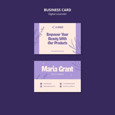 Digital Lavender Business Card Template – Free Download