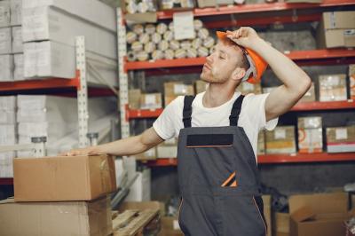 Industrial Worker in Factory with Orange Hard Hat – Free Stock Photo for Download