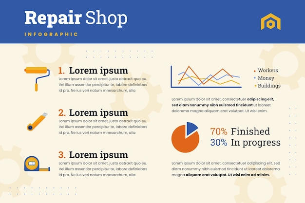 Flat Car Repair Shop Services Infographic Template – Free Download