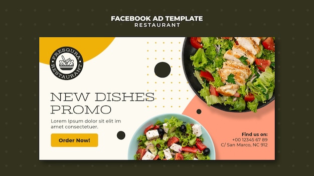 Dynamic Tasty Food Restaurant Facebook Template – Free to Download