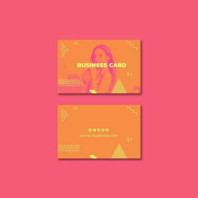 Business Card Template in Memphis Style for Summer – Free Download