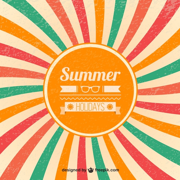 Summer Retro Sunburst Background – Free Download