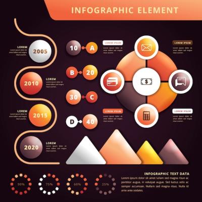 Colorful 3D Glossy Infographic – Free to Download