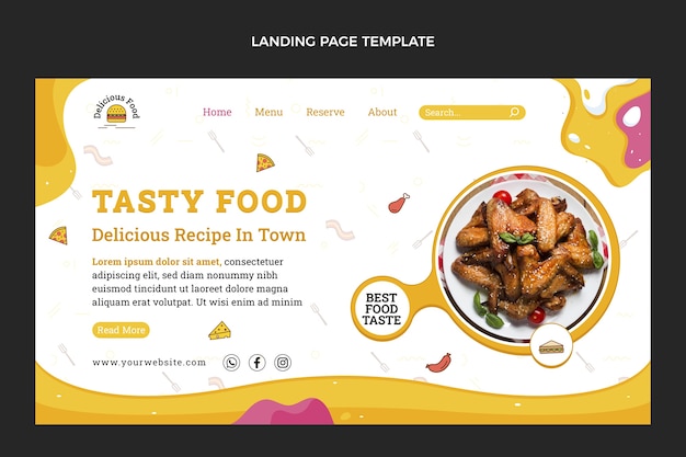 Flat Design Food Landing Page – Free Download | Download Free Stock Photo