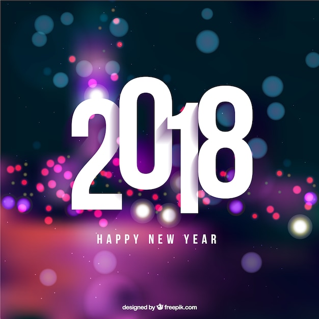 Modern Blurred New Year 2018 Background – Free Download