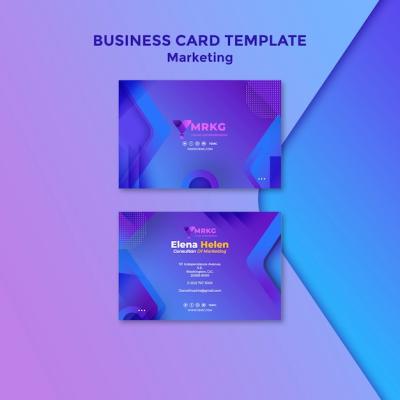 Gradient Marketing Business Card Design Template – Free Download