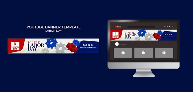 Labor Day Celebration YouTube Banner Template – Free Download