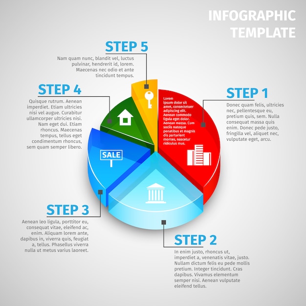 Real Estate Infographic Template Featuring Pie Chart – Free Download