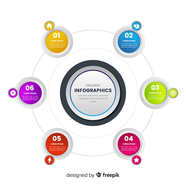 Gradient Effect Flat Infographic – Free Download