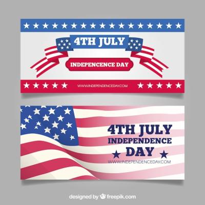 Decorative Independence Day Banners – Free Download