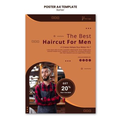 Barber Shop Template Poster – Download Free Stock Photo