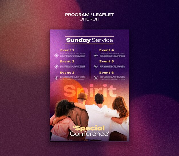 Church Service Leaflet Template – Download Free Stock Photo