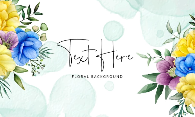 Watercolor Floral Background Template Design – Free Download