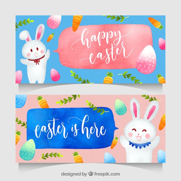 Watercolor Easter Banners – Free Download for Stunning Graphic Designs