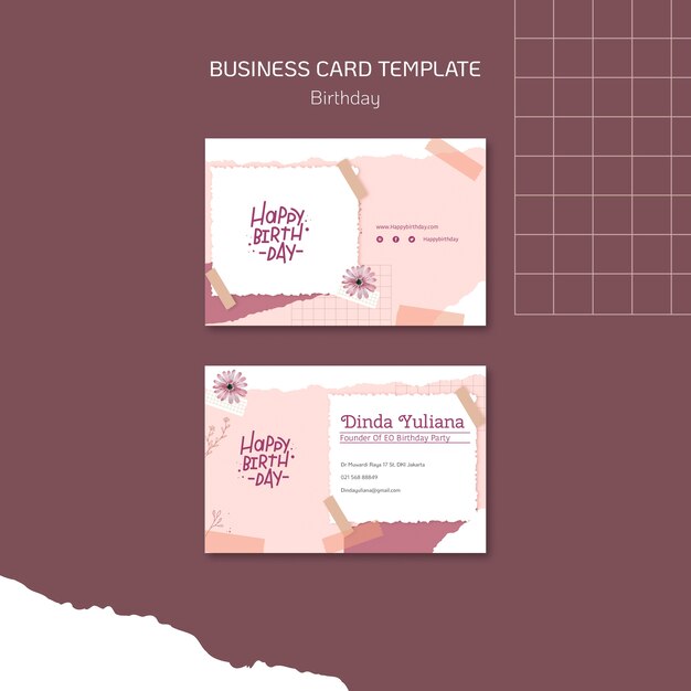 Birthday Celebration Business Card Template – Free to Download