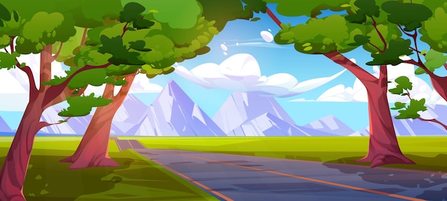 Summer Landscape of Mountain Valley with Highway Road – Free Download