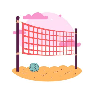 Hand Drawn Volleyball Net Illustration – Free Download