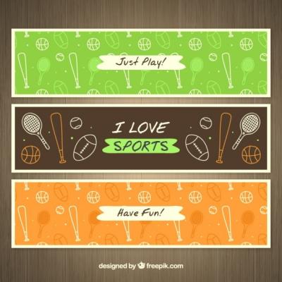 Baseball and Rugby Banners – Free Vector Templates to Download