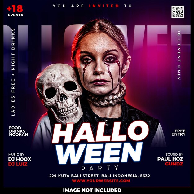 Halloween Night Party Social Media Post Design Template – Free Download