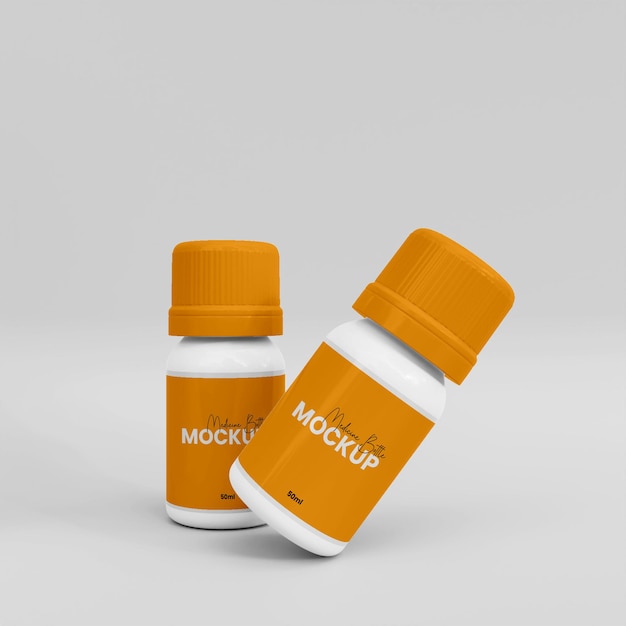 3D Plastic Medicine Bottle Mockup – Free Download