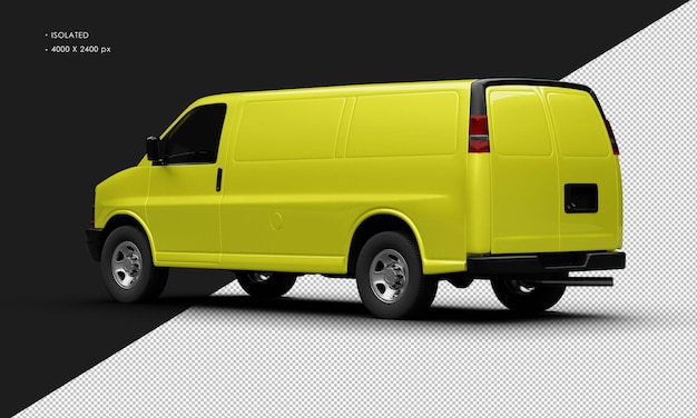 Realistic Metallic Yellow Full-Size Cargo Blind Van Car – Free Stock Photo for Download