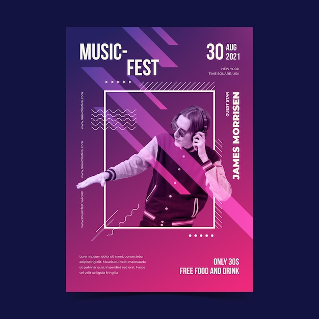 Illustrated Music Festival Poster – Free Download