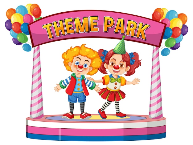 Colorful Theme Park Clown Duo – Free Stock Photo Download