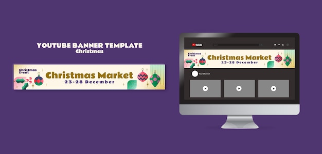 Christmas Celebration YouTube Banner Template – Free Download