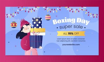 Gradient Boxing Day Social Media Promo Template – Download Free Stock Photo