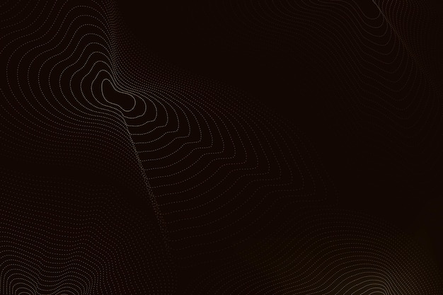 Black Technology Background Vector with Brown Futuristic Waves – Free Download