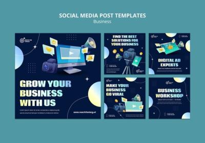 Flat Design Business Template – Download Free Stock Photo