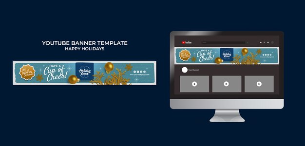 Happy Holidays Celebration YouTube Banner – Free Download