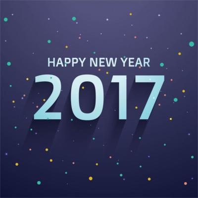 Elegant New Year 2017 Background with Colored Circles – Free Download