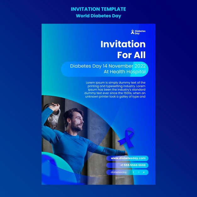 World Diabetes Day Awareness Invitation Template – Free Download