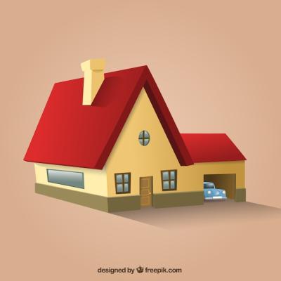 Red Roof House in Perspective – Free Stock Photo for Download