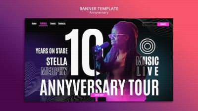 Gradient Anniversary Design Template – Free to Download