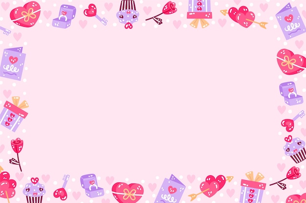 Flat Valentine’s Day Background – Free Download