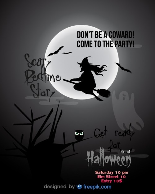 Flying Witch Halloween Party Template – Free Download