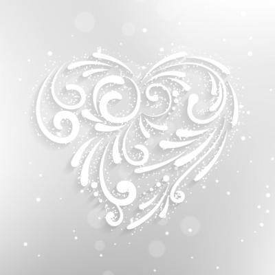 Ornamental White Heart Background – Free Download